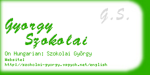 gyorgy szokolai business card
